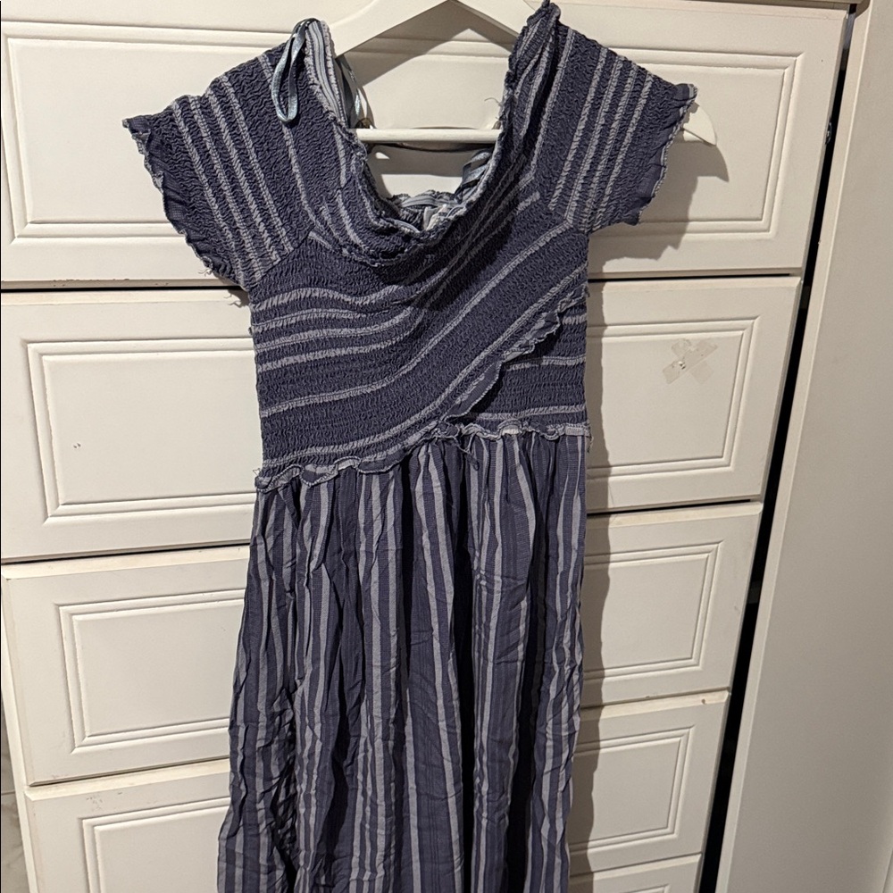 Striped Blue Maxi Dress